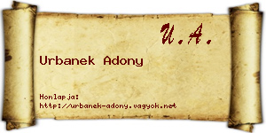 Urbanek Adony névjegykártya